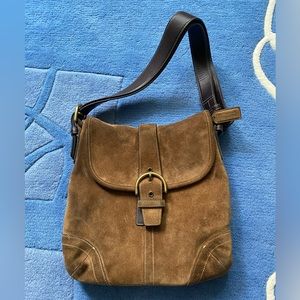Coach suede convertible shoulder bag